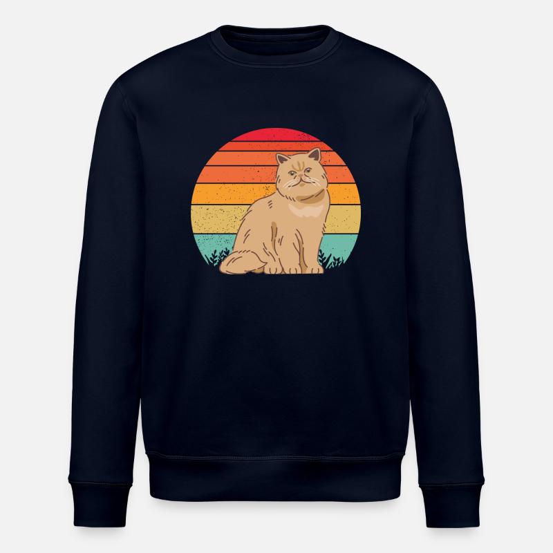 Chat persan rétro - Sweat bio ROLLER Stanley/Stella Unisexe - marine