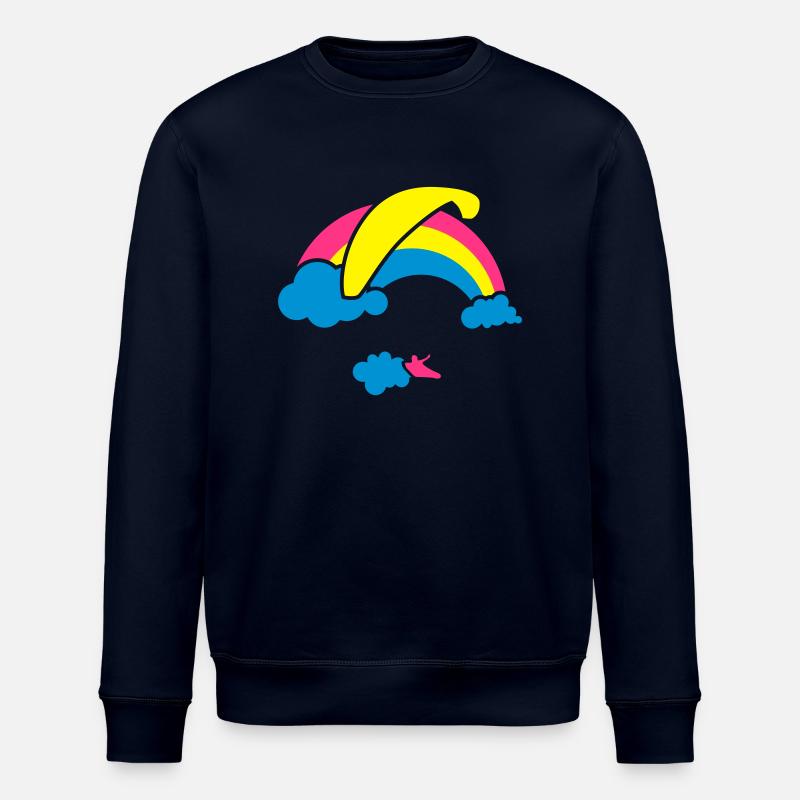 Rainbow & Clouds Paragliding - Stanley/Stella Unisex Bio-Sweatshirt ROLLER - Navy