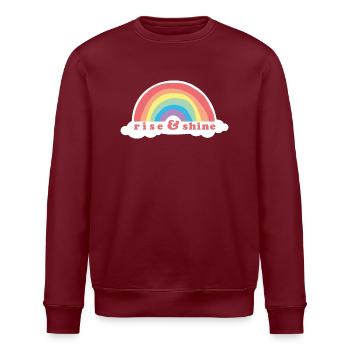 Rise & Shine - Stanley/Stella ROLLER Unisex Organic Sweatshirt - burgundy - Front - Nik (191cm)