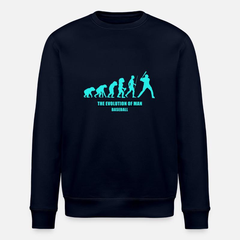 Evolution man baseball - Stanley/Stella ROLLER Unisex Organic Sweatshirt - navy
