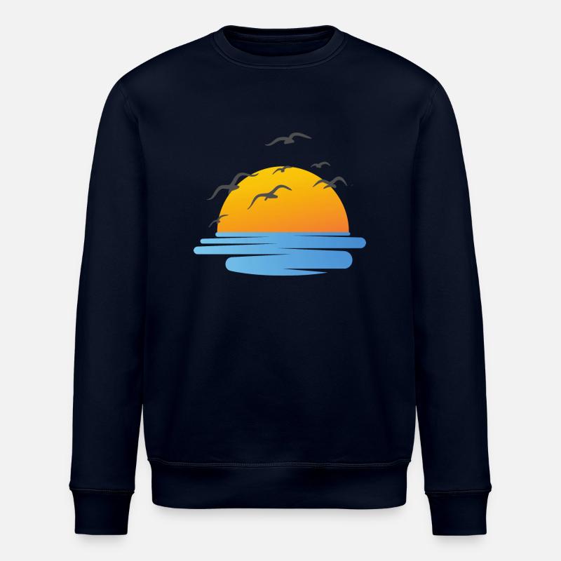 Sonnenuntergang und Wasservögel - Stanley/Stella Unisex Bio-Sweatshirt ROLLER - Navy
