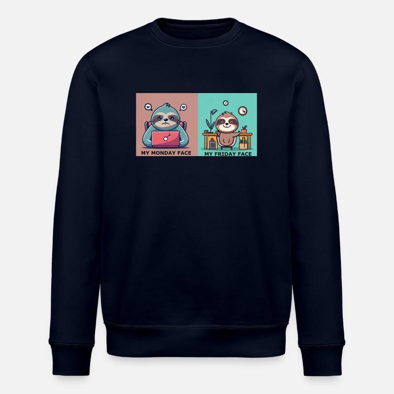 Faultier Arbeiten Geschenk - Stanley/Stella Unisex Bio-Sweatshirt ROLLER - Navy