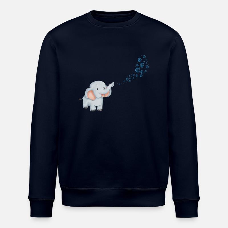 Bubbling elephant - Stanley/Stella ROLLER Unisex Organic Sweatshirt - navy