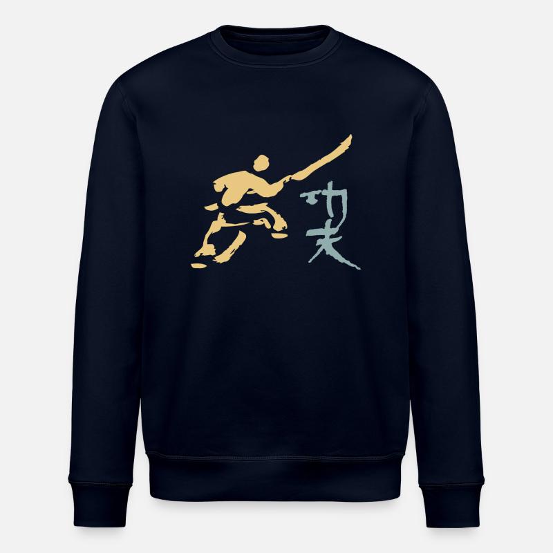 Kungfu - Shaolin Mönch mit Hellbarde - Stanley/Stella Unisex Bio-Sweatshirt ROLLER - Navy
