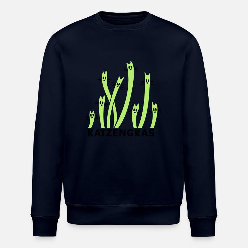 Cat Grass 2 - Stanley/Stella ROLLER Unisex Organic Sweatshirt - navy