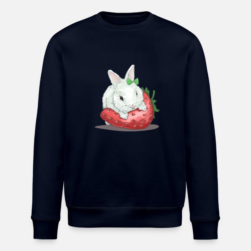 Süßer Hase auf Erdbeere - Stanley/Stella Unisex Bio-Sweatshirt ROLLER - Navy