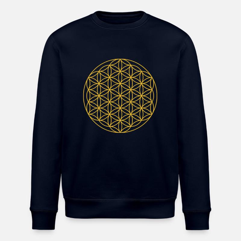 Cercles fleurs géométrie sacrée - Sweat bio ROLLER Stanley/Stella Unisexe - marine