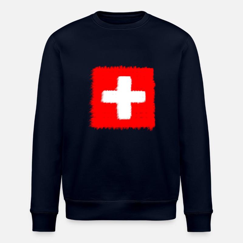 Drapeau suisse - Sweat bio ROLLER Stanley/Stella Unisexe - marine