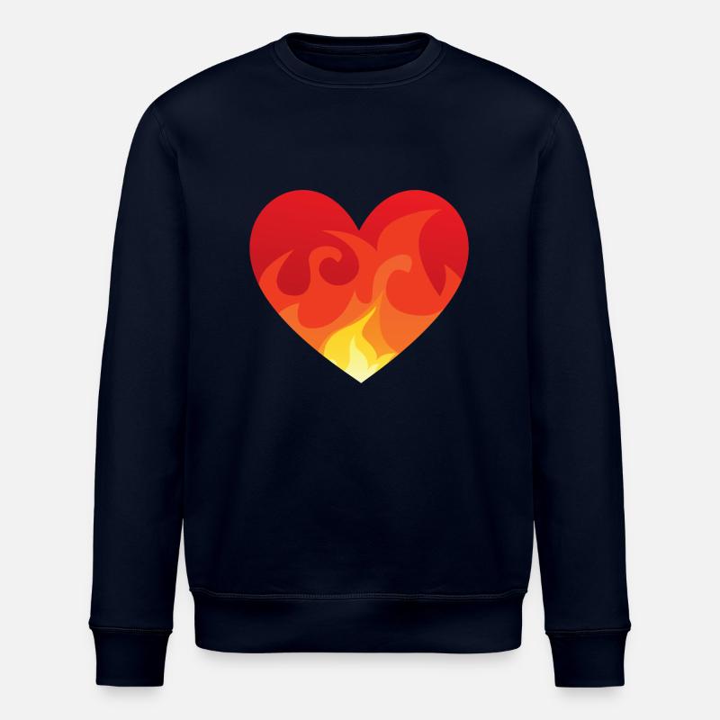 Heart with fire de - Stanley/Stella Unisex Bio-Sweatshirt ROLLER - Navy