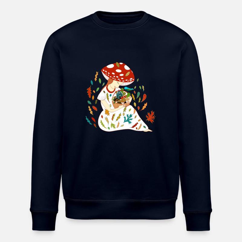 Herbst Pilz Glücksbringer - Stanley/Stella Unisex Bio-Sweatshirt ROLLER - Navy