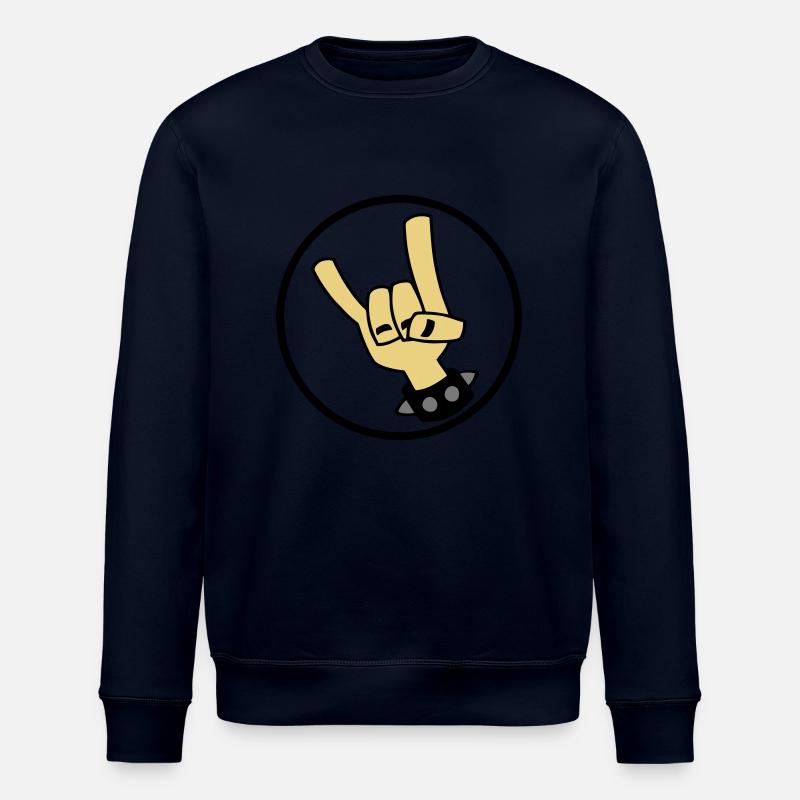 Devil Rock Hand 01 - Stanley/Stella Unisex Bio-Sweatshirt ROLLER - Navy