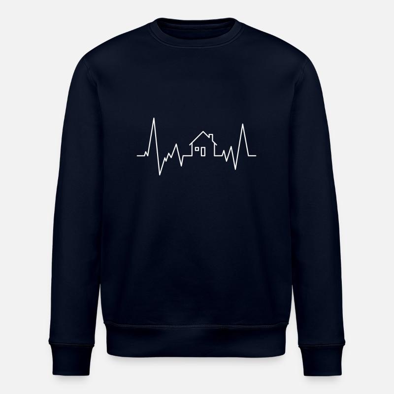 Bauherr Herzschlag Puls - Stanley/Stella Unisex Bio-Sweatshirt ROLLER - Navy