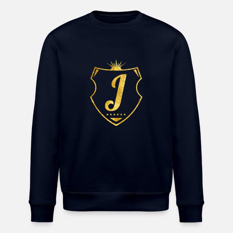J lettre or - Sweat bio ROLLER Stanley/Stella Unisexe - marine
