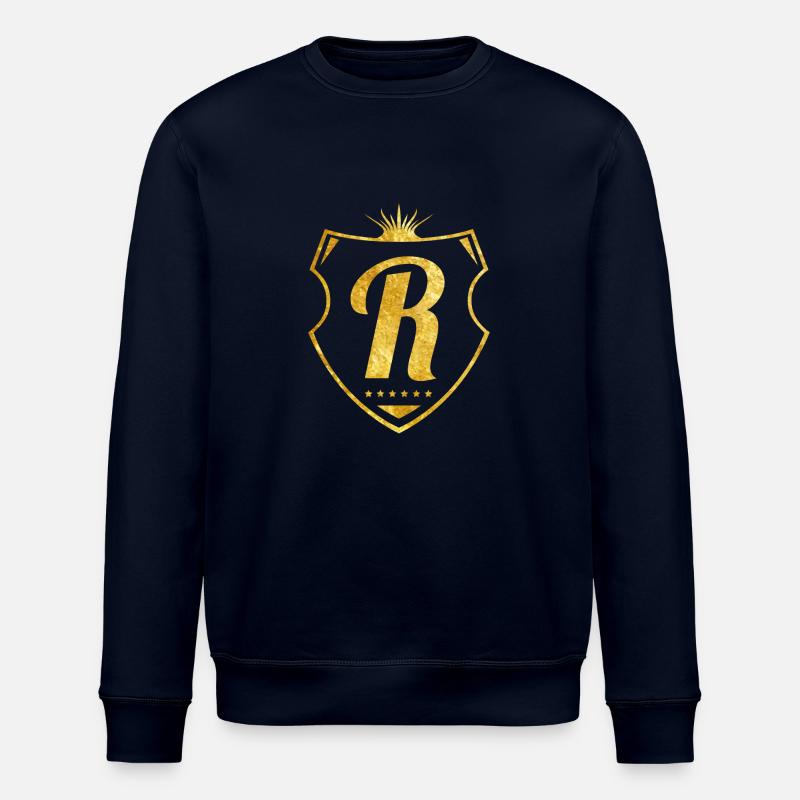 R lettre or - Sweat bio ROLLER Stanley/Stella Unisexe - marine