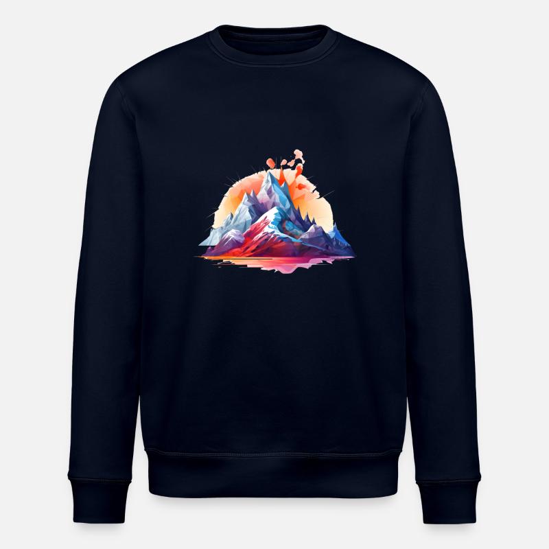 Psychedelische Berge - Stanley/Stella Unisex Bio-Sweatshirt ROLLER - Navy