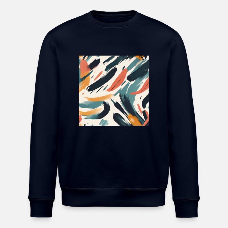 modernes Pinselstrichdesign - Stanley/Stella Unisex Bio-Sweatshirt ROLLER - Navy