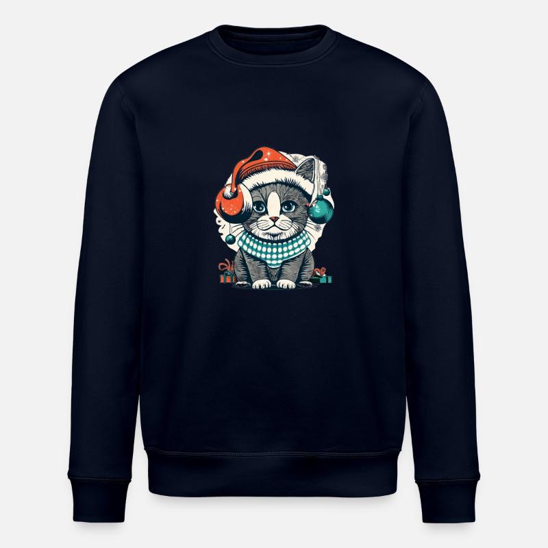Weihnachts Katze - Stanley/Stella Unisex Bio-Sweatshirt ROLLER - Navy
