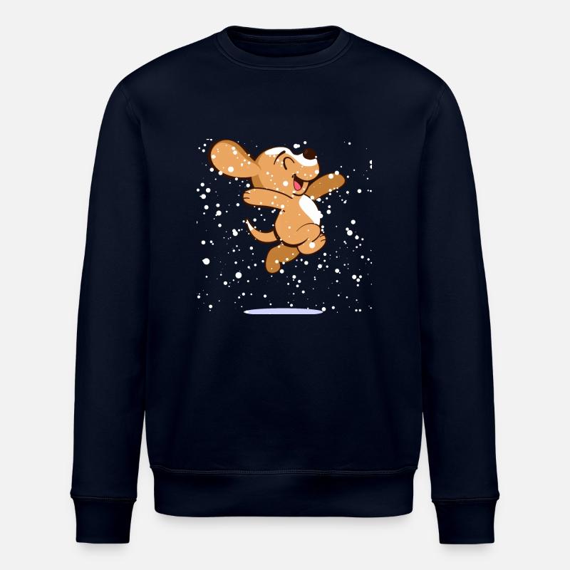 Glücklicher Beagle im Schnee - Stanley/Stella Unisex Bio-Sweatshirt ROLLER - Navy