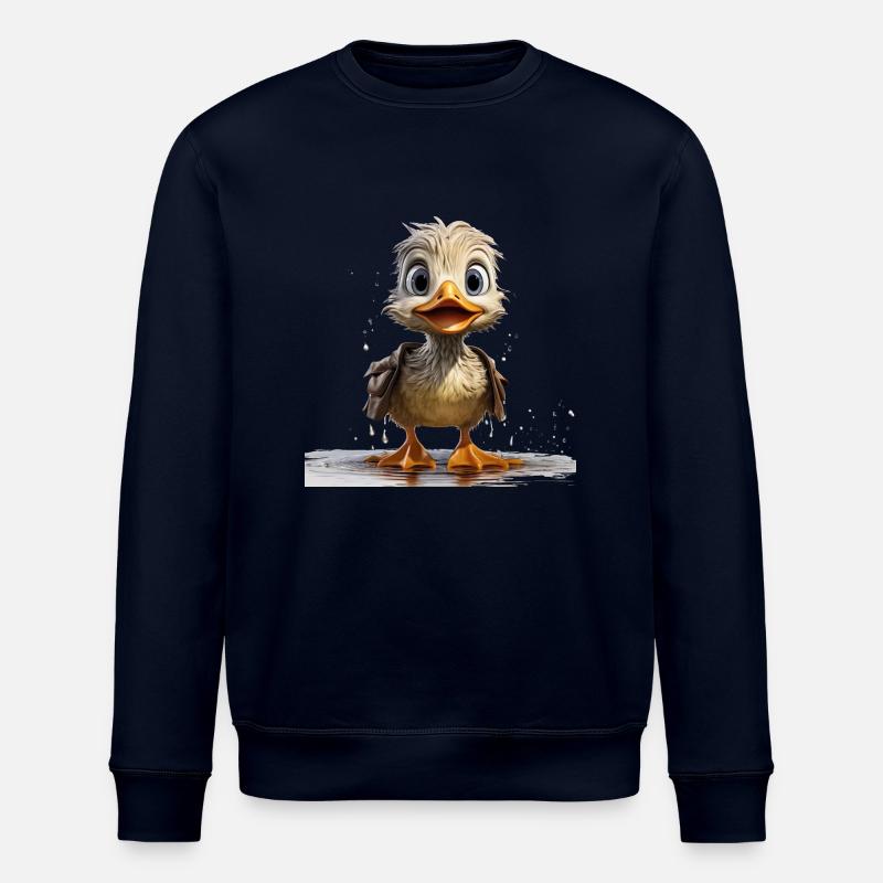 Funny duck soaking wet - Stanley/Stella ROLLER Unisex Organic Sweatshirt - navy