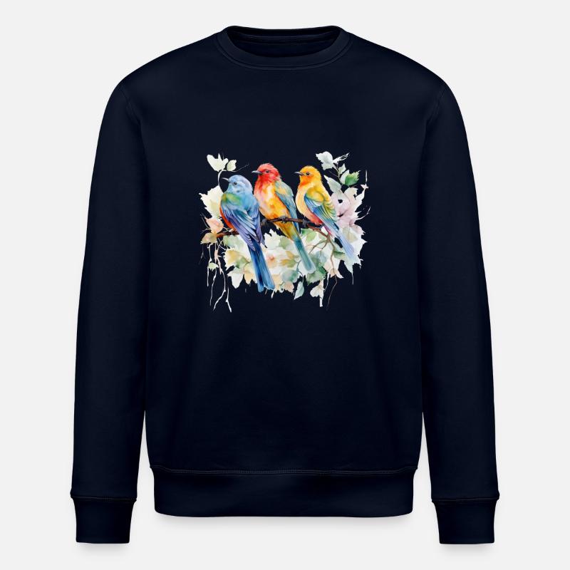 Singvögel im Frühling - Stanley/Stella Unisex Bio-Sweatshirt ROLLER - Navy