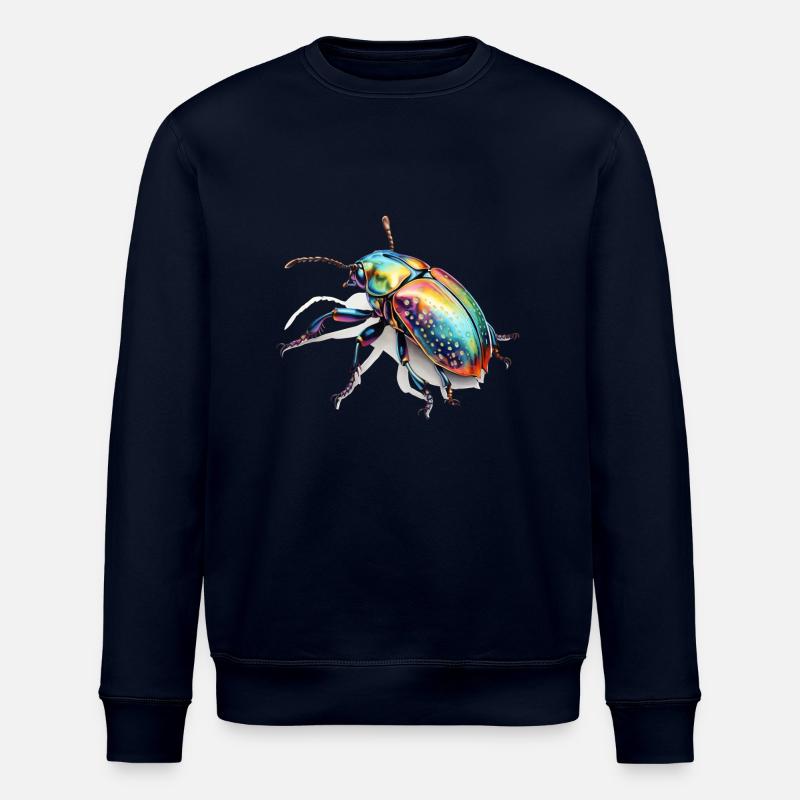 Rainbow Bug - Stanley/Stella ROLLER Unisex Organic Sweatshirt - navy