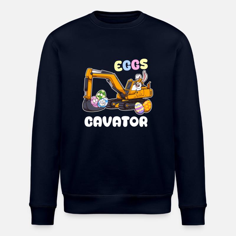 Eggscavator Easter Pun - Stanley/Stella ROLLER Unisex Organic Sweatshirt - navy