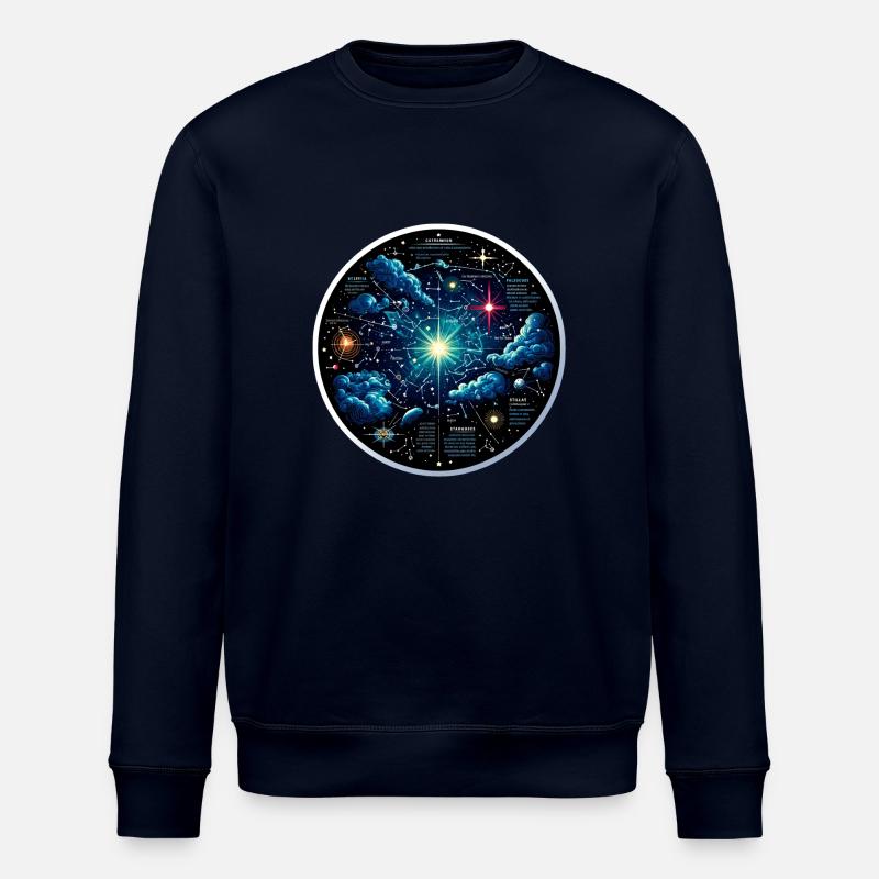 Constellations Star Map - Stanley/Stella ROLLER Unisex Organic Sweatshirt - navy