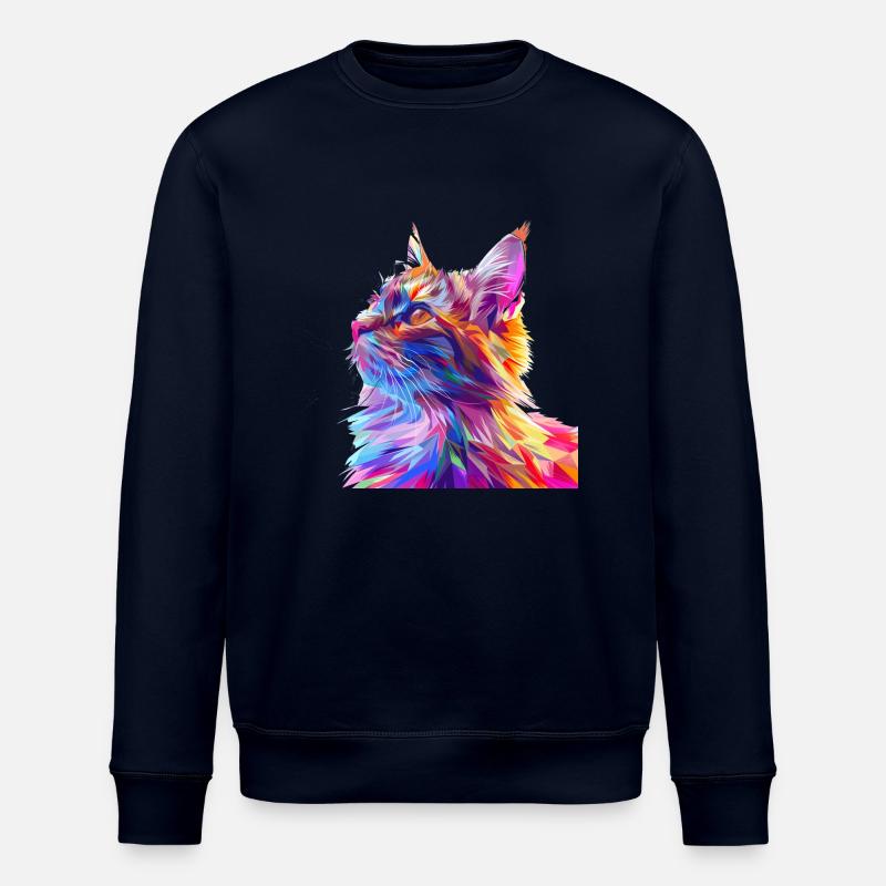Polygon Katze Comic Style - Stanley/Stella Unisex Bio-Sweatshirt ROLLER - Navy