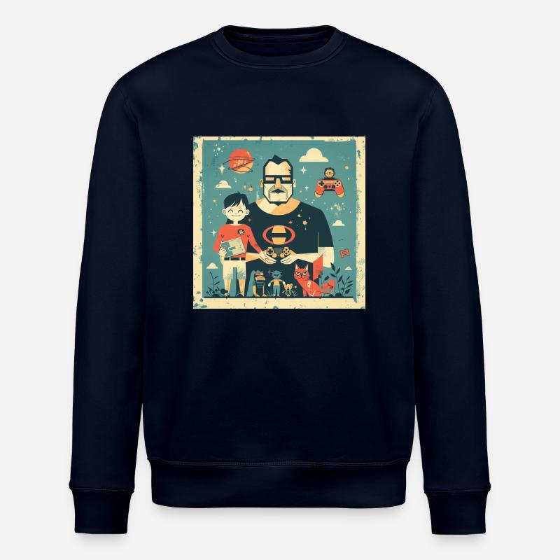 Foto mit Papa - Stanley/Stella Unisex Bio-Sweatshirt ROLLER - Navy