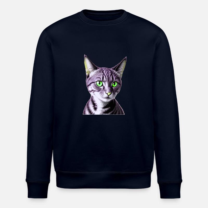 Grünäugige Katze - Stanley/Stella Unisex Bio-Sweatshirt ROLLER - Navy
