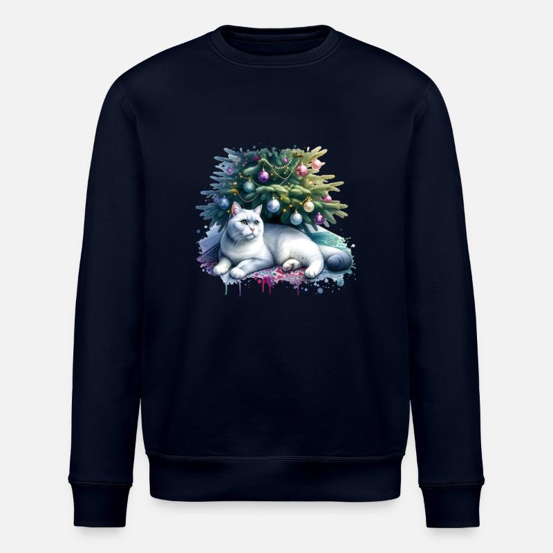Chat mignon Noël - Sweat bio ROLLER Stanley/Stella Unisexe - marine