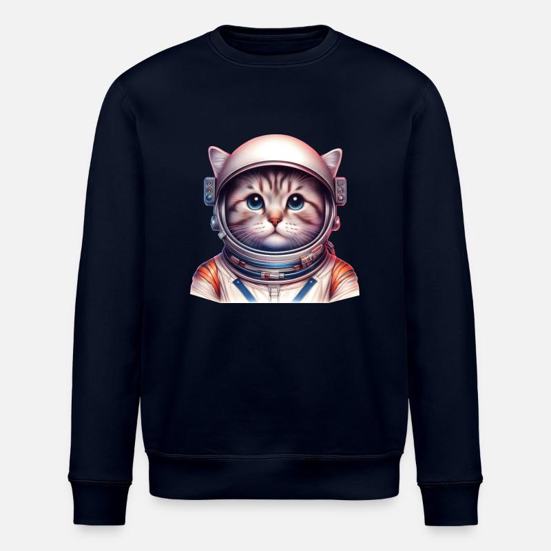 Space_cat - Stanley/Stella ROLLER Unisex Organic Sweatshirt - navy