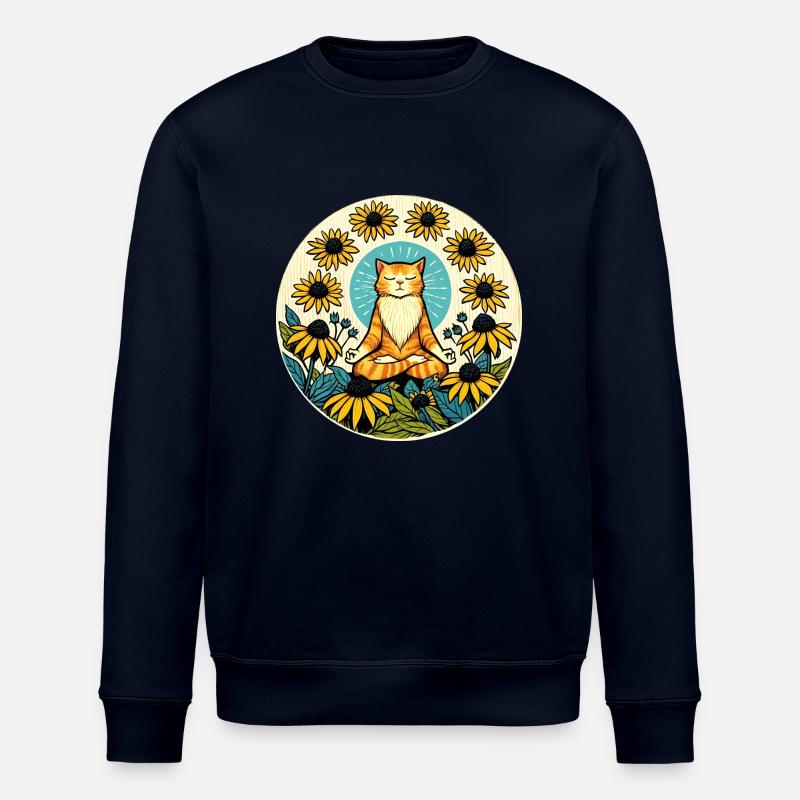 Zen-Modus Kätzchen Katze - Stanley/Stella Unisex Bio-Sweatshirt ROLLER - Navy