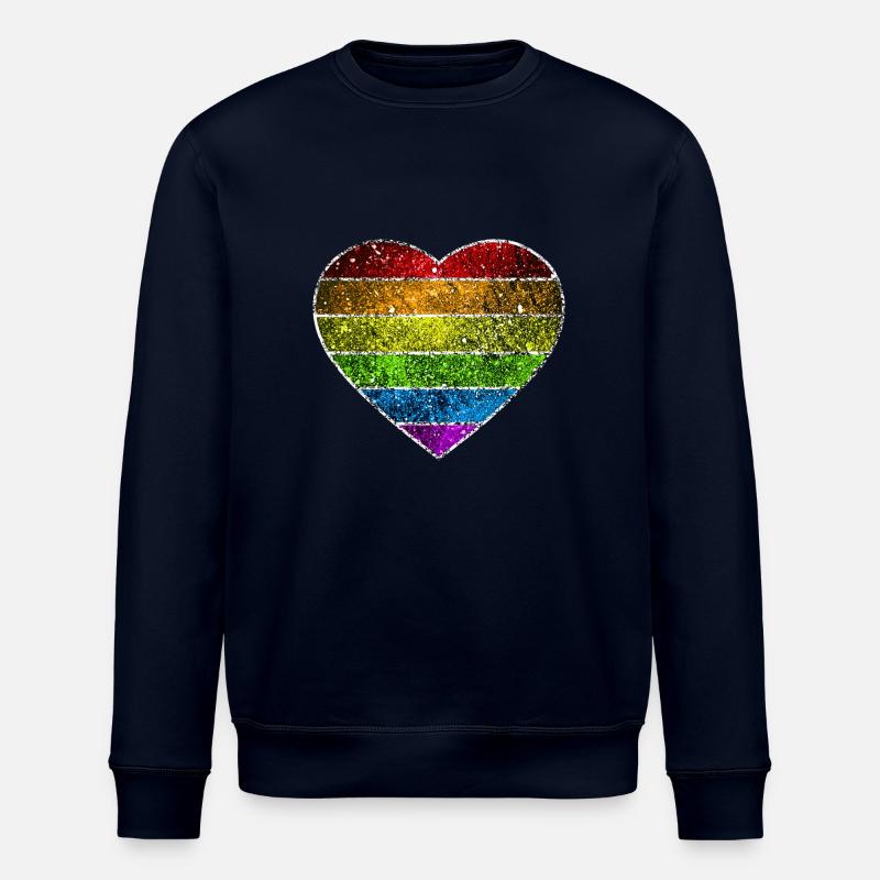 Kosmisches Regenbogenherz - Stanley/Stella Unisex Bio-Sweatshirt ROLLER - Navy