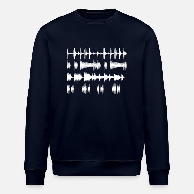 White waveforms - Stanley/Stella ROLLER Unisex Organic Sweatshirt - navy