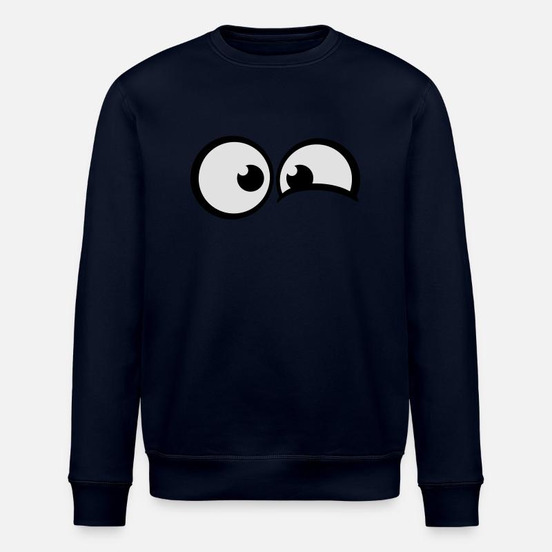 Ängstliche Comic Augen - Stanley/Stella Unisex Bio-Sweatshirt ROLLER - Navy