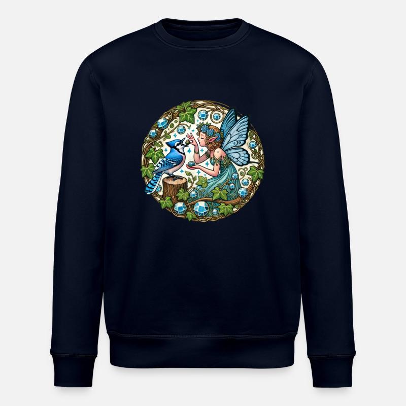 Blauhäher Fee Fantasy Kunst - Stanley/Stella Unisex Bio-Sweatshirt ROLLER - Navy