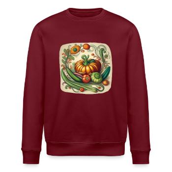 Composition de légumes Art nouveau - Sweat bio ROLLER Stanley/Stella Unisexe - bordeaux - Devant - Nik (191cm)