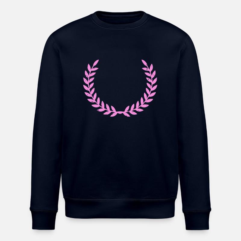 Wreath Pink - Stanley/Stella ROLLER Unisex Organic Sweatshirt - navy