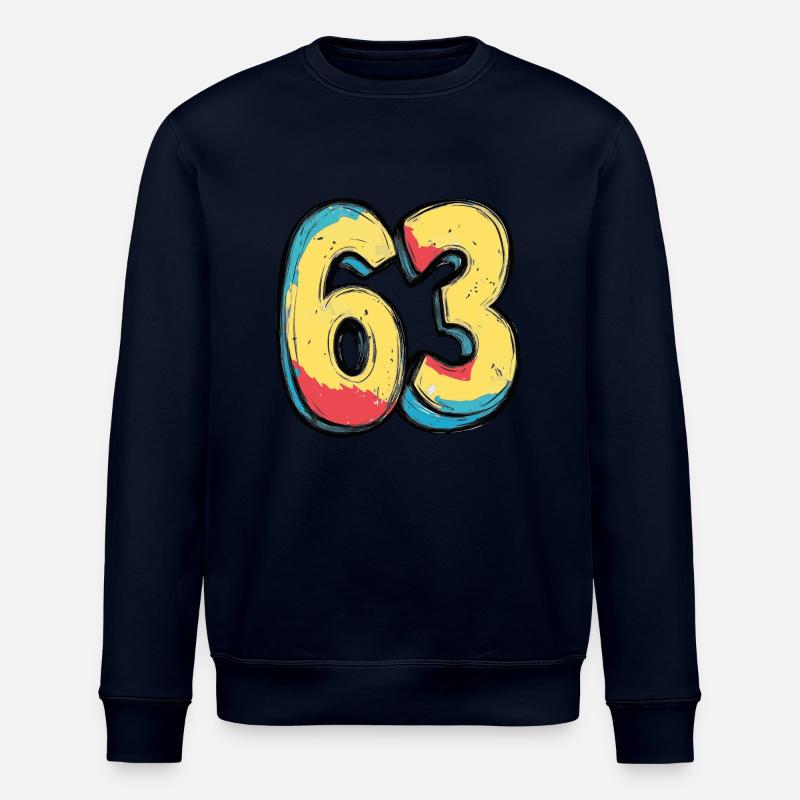 63 Number Comic - Stanley/Stella ROLLER Unisex Organic Sweatshirt - navy
