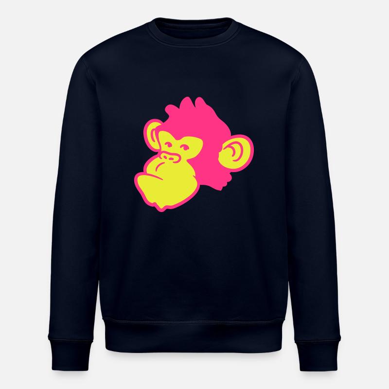 Cool monkey head - Stanley/Stella ROLLER Unisex Organic Sweatshirt - navy