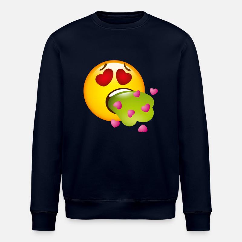Smiley Glossy Barf Love - Stanley/Stella Unisex Bio-Sweatshirt ROLLER - Navy
