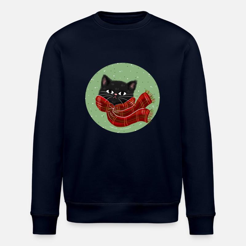 Chat avec écharpe - Sweat bio ROLLER Stanley/Stella Unisexe - marine