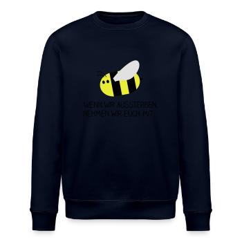 Biene - Rettet die Bienen - Stanley/Stella Unisex Bio-Sweatshirt ROLLER - Navy - Vorne - Nik (191cm)