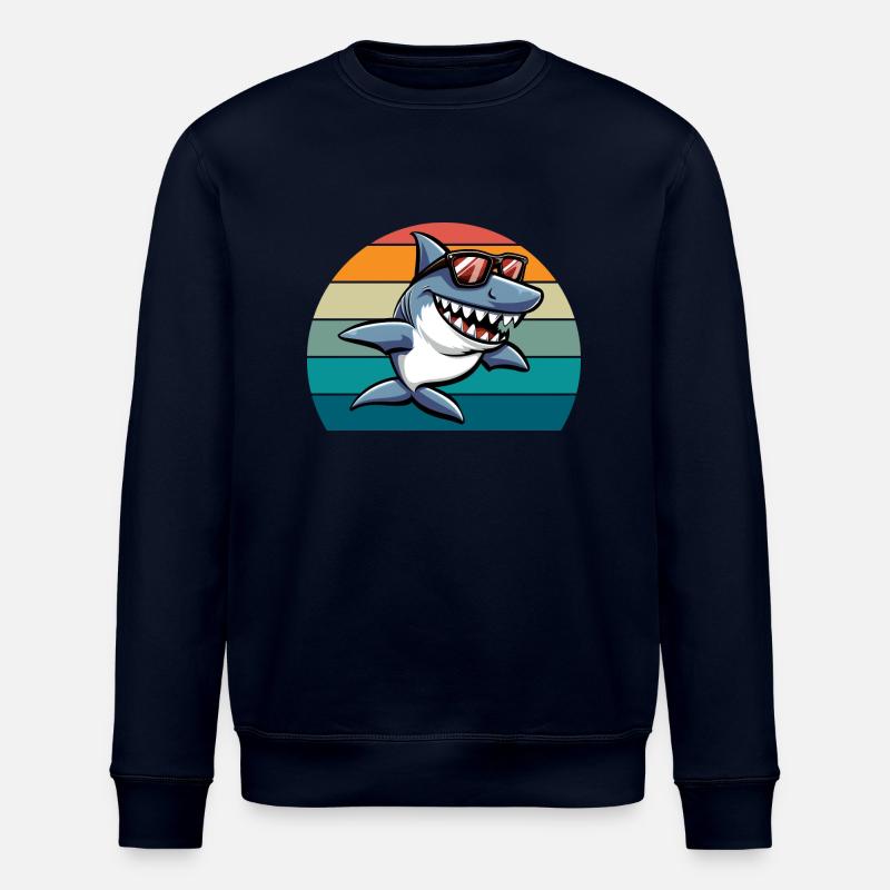 requin rétro drôle plage d’été - Sweat bio ROLLER Stanley/Stella Unisexe - marine