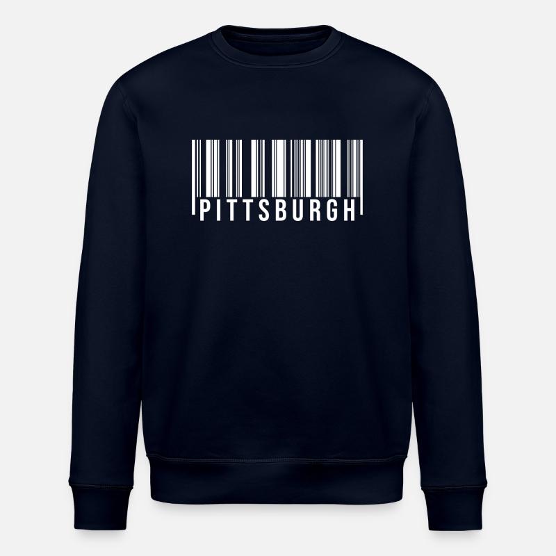 Pittsburgh Barcode - Stanley/Stella ROLLER Unisex Organic Sweatshirt - navy