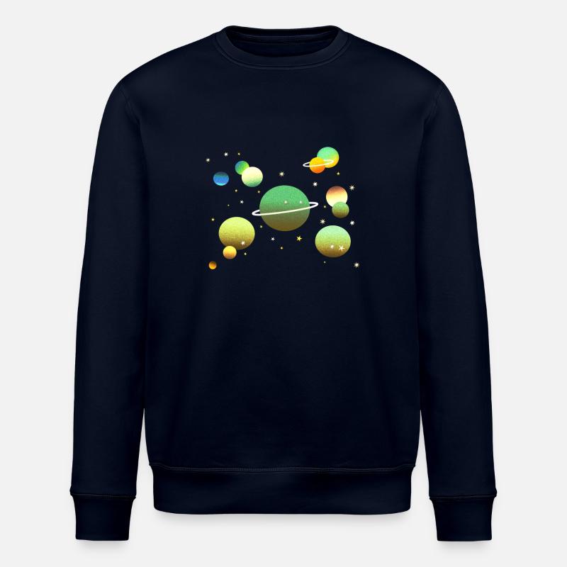 Space Galaxy Planet Stars - Stanley/Stella ROLLER Unisex Organic Sweatshirt - navy