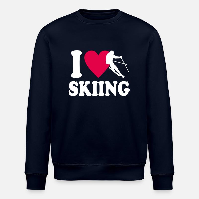I love Skiing - Stanley/Stella Unisex Bio-Sweatshirt ROLLER - Navy