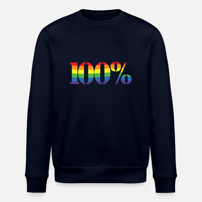 100% Rainbow - Stanley/Stella ROLLER Unisex Organic Sweatshirt - navy