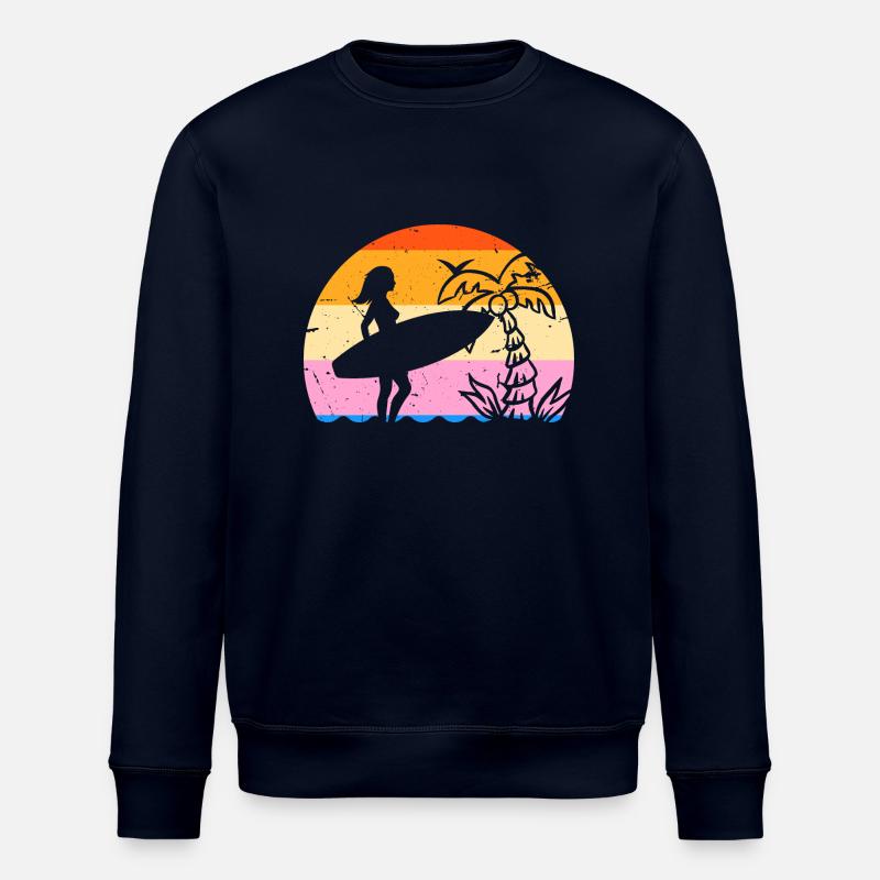 Surfeuse Retro palmier - Sweat bio ROLLER Stanley/Stella Unisexe - marine